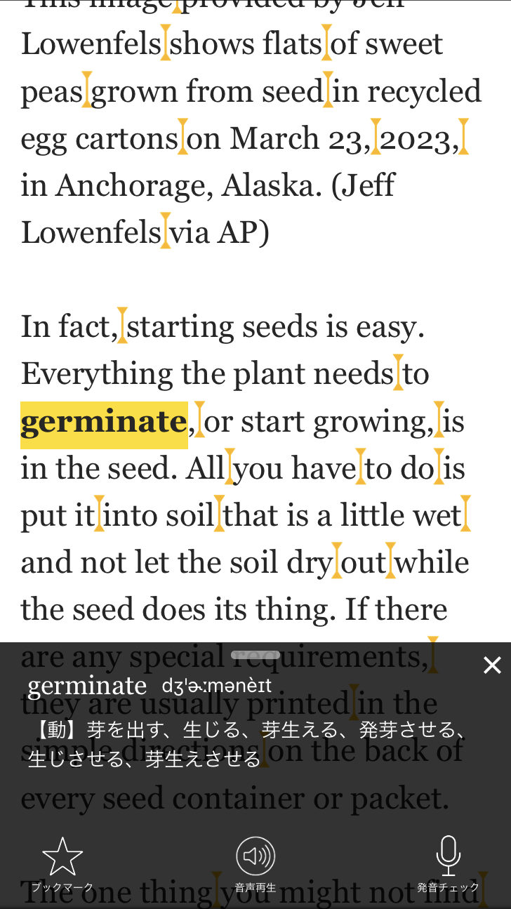 ワンタップ辞書のスクショ