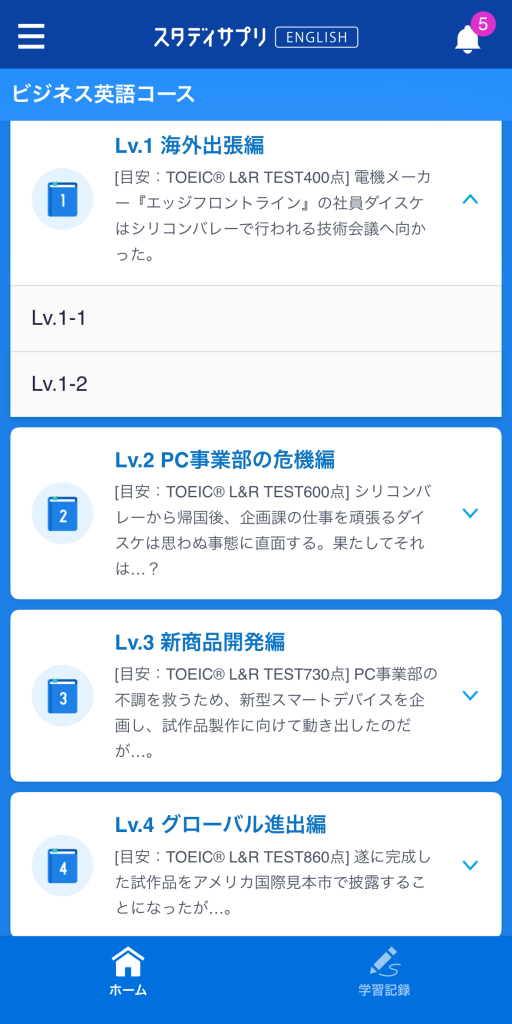ドラマは4レベル構成